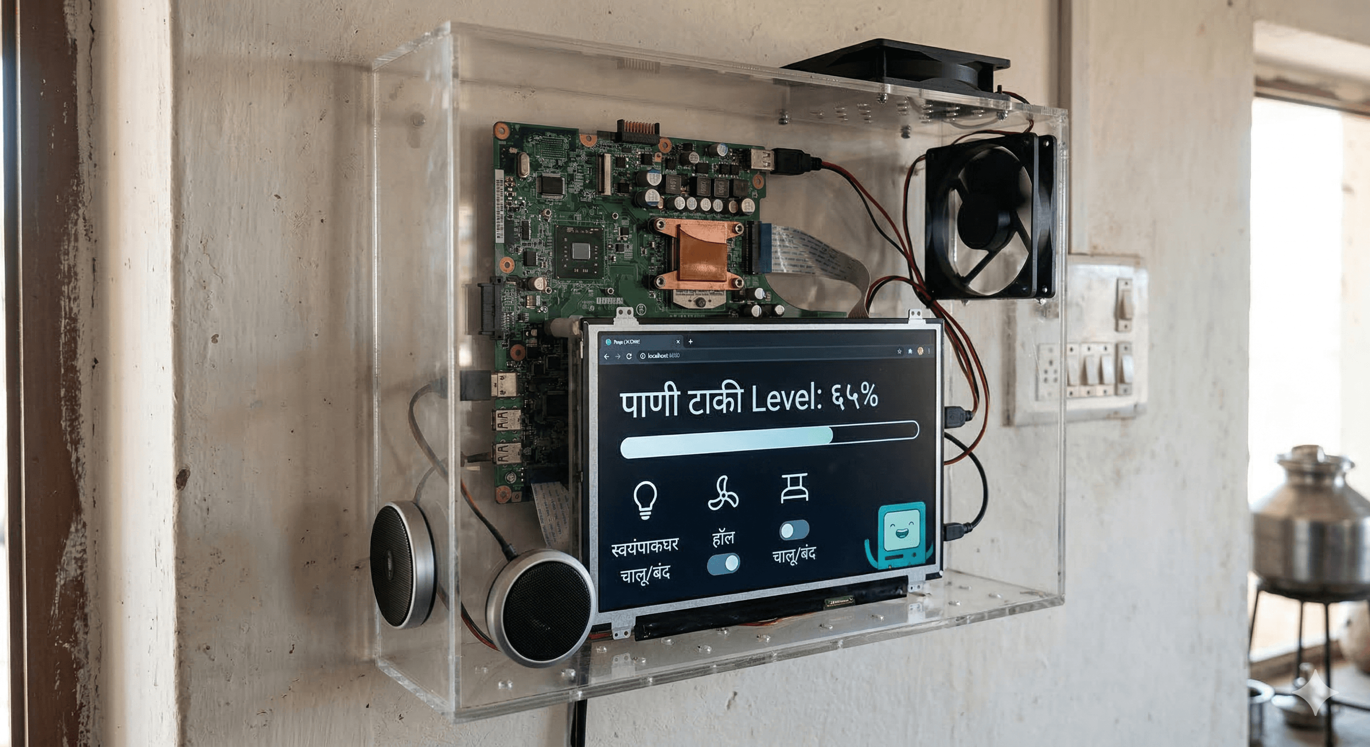 Autonomous smart home dashboard running on a local private server